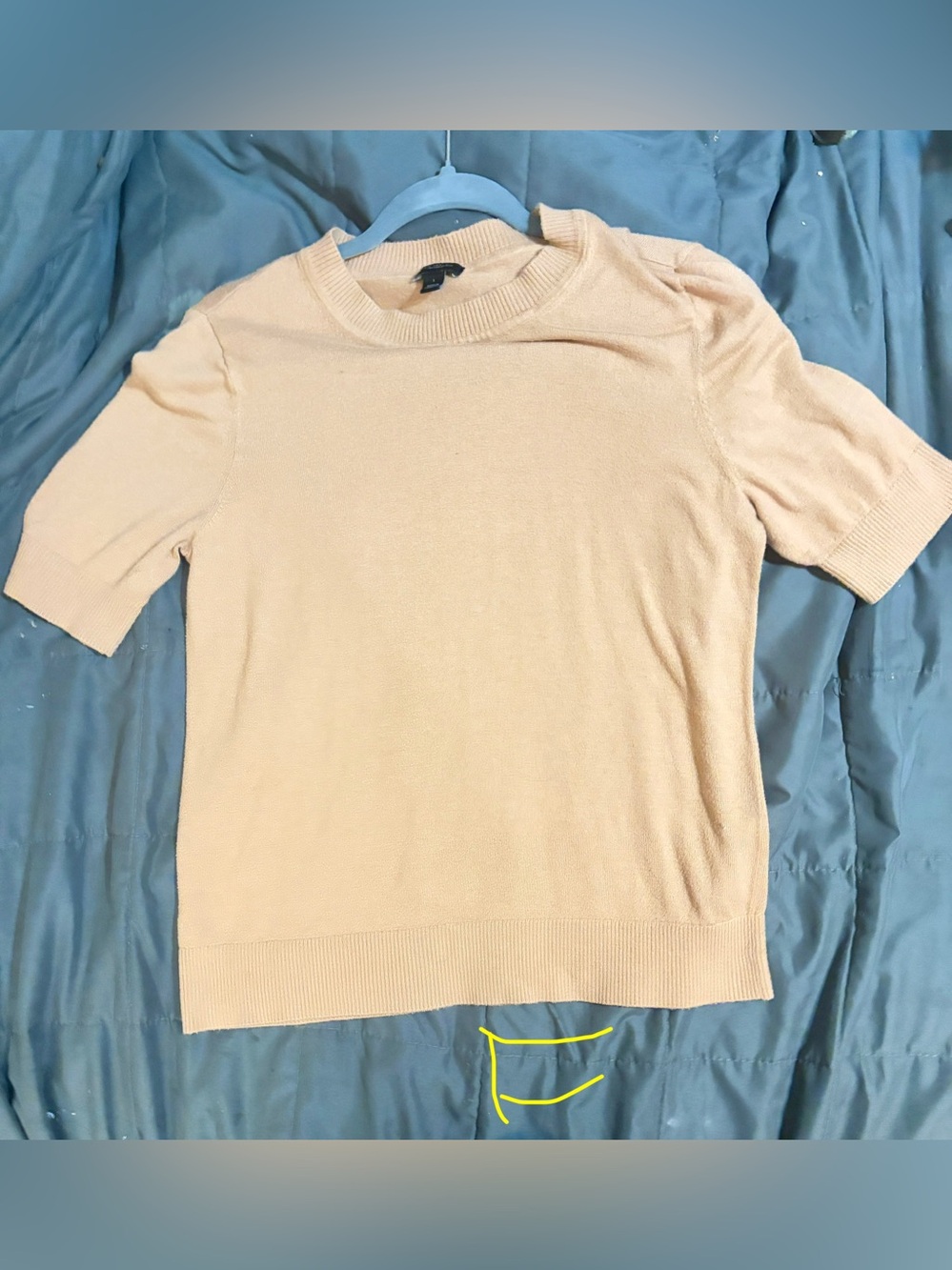 ANN TAYLOR Beige Short-Sleeve Sweater-Size Large